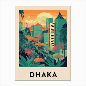 Dhaka 2 Vintage Travel Poster Canvas Print