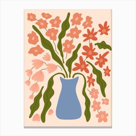 Flowers In A Vase in warm colors Canvas Print