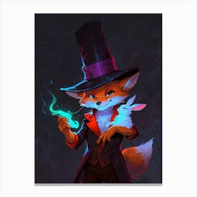 Fox In Top Hat Canvas Print