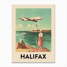 Halifax Retro Vintage Travel Poster Canvas Print