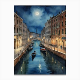 Venice At Night Venice's Hidden Gems Canvas Print