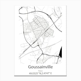 Goussainville,France Minimalist Map Canvas Print