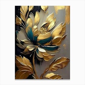 Gold Flower Painting 1 Canvas Print