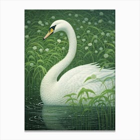 Ohara Koson Inspired Bird Painting Swan 1 Canvas Print