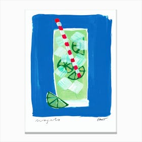 Blue Mojito Cocktail Canvas Print