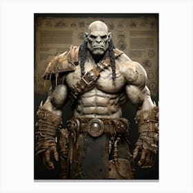 Diagrammatic Full Body Drawing Of A Lord Of The Rings Orc Canvas Print