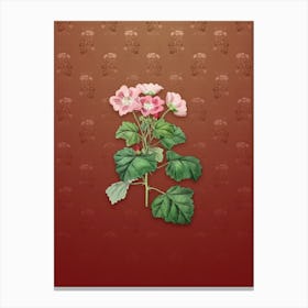 Vintage Rhomb Leaf Palavia Flower Botanical on Falu Red Pattern n.1292 Canvas Print