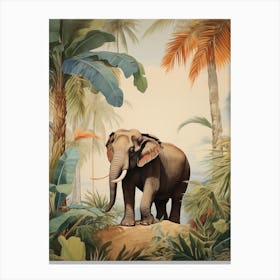 Elephant 5 Tropical Animal Portrait Canvas Print