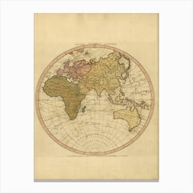 Western New World Or Hemisphere Canvas Print