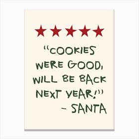 Santa Christmas Rating Canvas Print