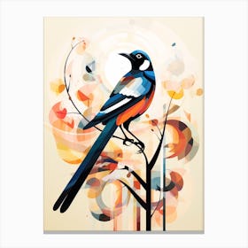 Bird Painting Collage Magpie 2 Canvas Print