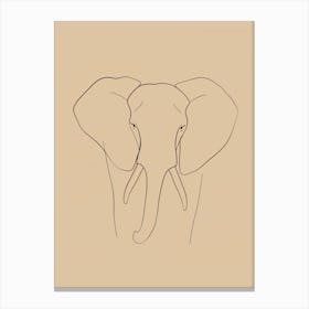 Elephant Head Drawing - Boho, Line Art Canvas Print