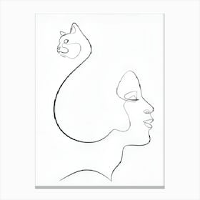 Cat And Woman 1 Canvas Print