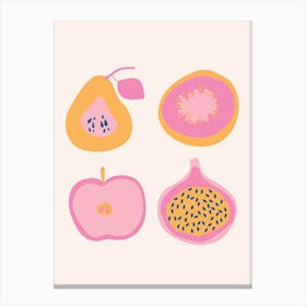 Pink Fruits Art Print Canvas Print