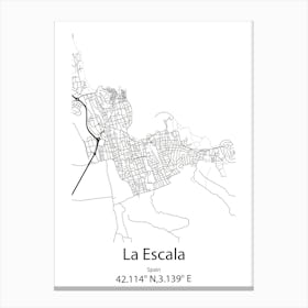 La Escala,Spain Minimalist Map Toile