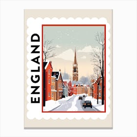 Retro Winter Stamp Poster Bristol United Kingdom Canvas Print
