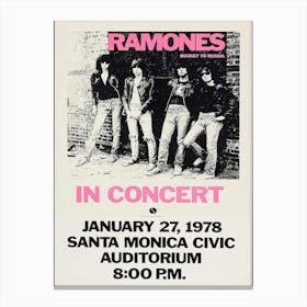 The Ramones Rocket To Russia Sire Records, 1978 Canvas Print