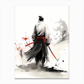 Japanese Samurai Sumi-e Canvas Print