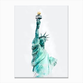 Statue Of Liberty Watercolor Painting 3 Canvas Print