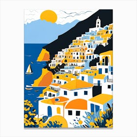 Summer In Positano Painting (287) Canvas Print