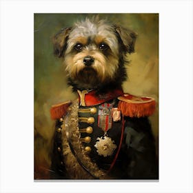 Portrait Dog In Uniform Canvas Print