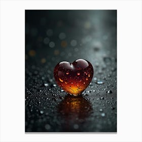 Raindrops On A Heart Canvas Print