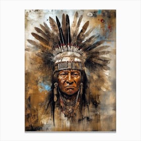 Indian Chief, Native american 1 Canvas Print
