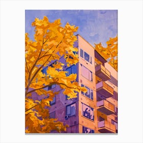 Autumn Apartment Building Canvas Print