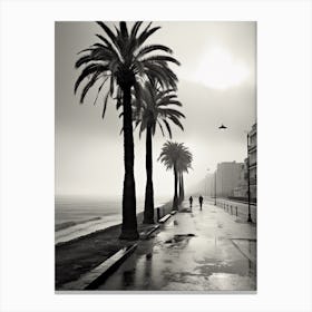 Nice, France, Mediterranean Black And White Photography Analogue 6 Canvas Print