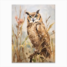 Bird Painting Great Horned Owl 4 Canvas Print