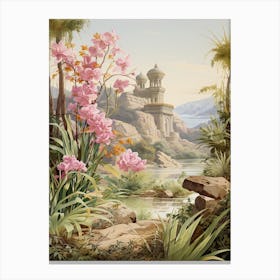 Bamboo Orchid Flower Victorian Style 3 Canvas Print
