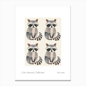 Cute Animals Collection Raccoon 1 Canvas Print