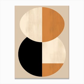 Mid-Century Harmony Haven: Beige Serenity Canvas Print