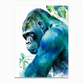 Gorilla Crawling Gorillas Mosaic Watercolour 2 Canvas Print