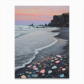 Pebbles On The Black Beach Canvas Print