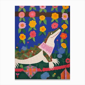 Maximalist Animal Painting Alligator 2 Canvas Print