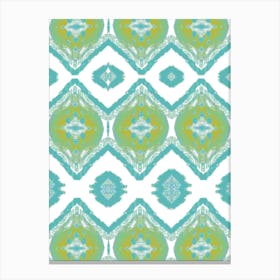 Turquoise Ikat Canvas Print