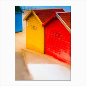 Beach Huts Of Whitby Rear View Canvas Print