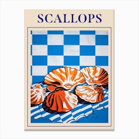Scallops Seafood Poster Canvas Print
