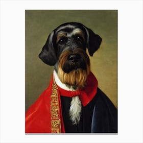 Standard Schnauzer Renaissance Portrait Oil Painting Canvas Print