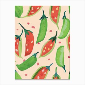 Peas In Pods Abstract Pattern 3 Canvas Print