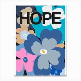 Hope Flower Blue Canvas Print