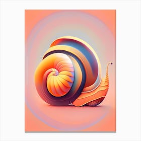 Snail With Red Background Illustration Canvas Print