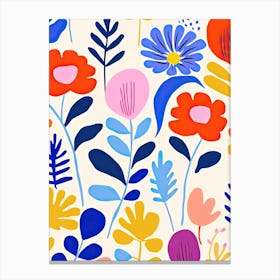 Market Melody: Henri Matisse's style Colorful Ode to Flowers Canvas Print