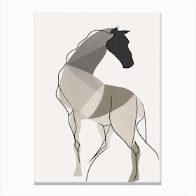 Horse Line Art Abstract 8 Canvas Print