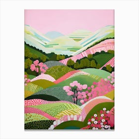 Abstract Landscape Pink Scenery Canvas Print