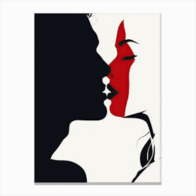 Kiss, Minimalism, Valentine's Day Canvas Print