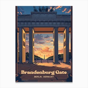 Brandenburg Gate Berlin Tourist Art Illustration Canvas Print