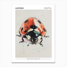 Ladybug Pastel Watercolour 1 Poster Canvas Print