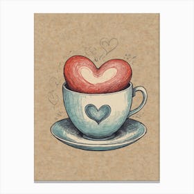 Heart In A Cup Canvas Print